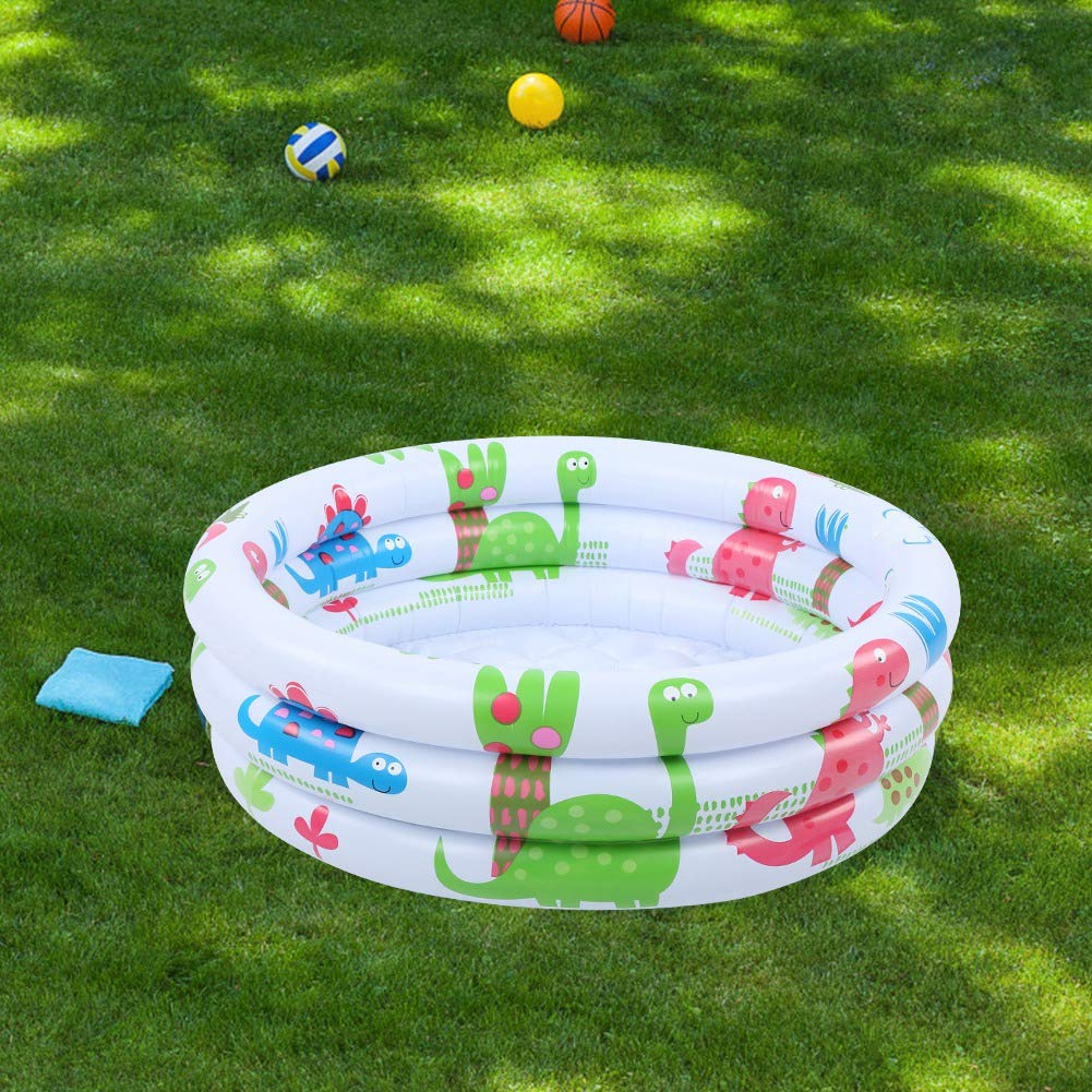 Sazao Inflatable Baby Pool for Toddlers - 60cm Round PVC Kiddie Pool for 2-3 Kids - Outdoor Water Play, Backyard Fun, Summer Activities for Babies & Little Kids