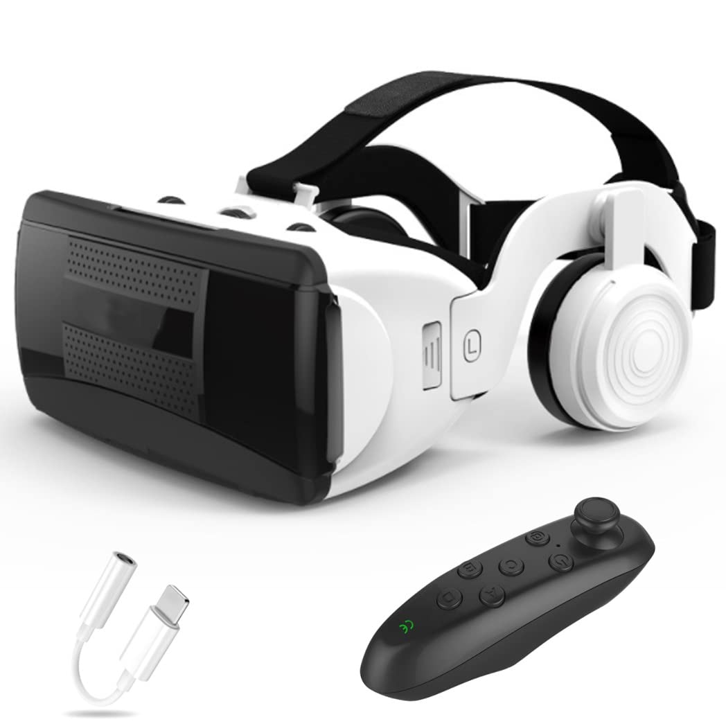 3D VR Headset with Bluetooth Controller - Compatible with iPhone 13 Pro Max/13 Pro/13/12/11, Samsung Galaxy S21, Huawei & Xiaomi Series - Immersive Virtual Reality Gaming & Movie Experience (Color: A, Size: iOS) - Perfect for Home Entertainment, Gaming & VR Exploration