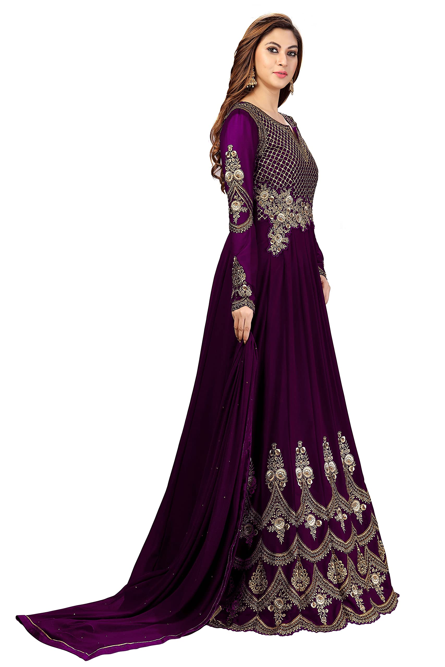 Nivah Fashion Women's Georgette Embroidery Anarkali Suit Set - Stitched Indian Ethnic Wear for Weddings, Parties & Festive Occasions