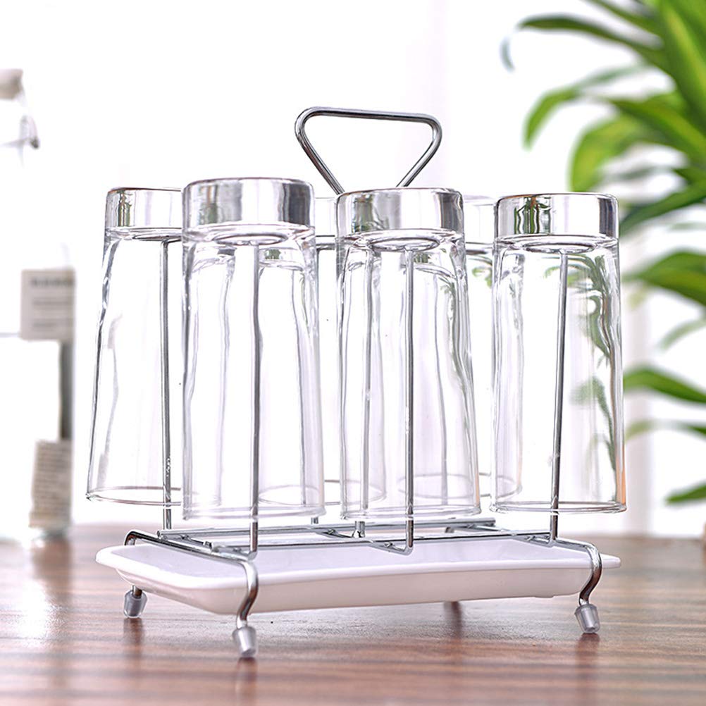 Cabilock Iron Glass Cup Holder - Hanging Coffee Mug Drying Rack, Kitchen Organizer for Draining & Storage | Perfect for Small Spaces, Dishwasher Safe, Rustproof Design