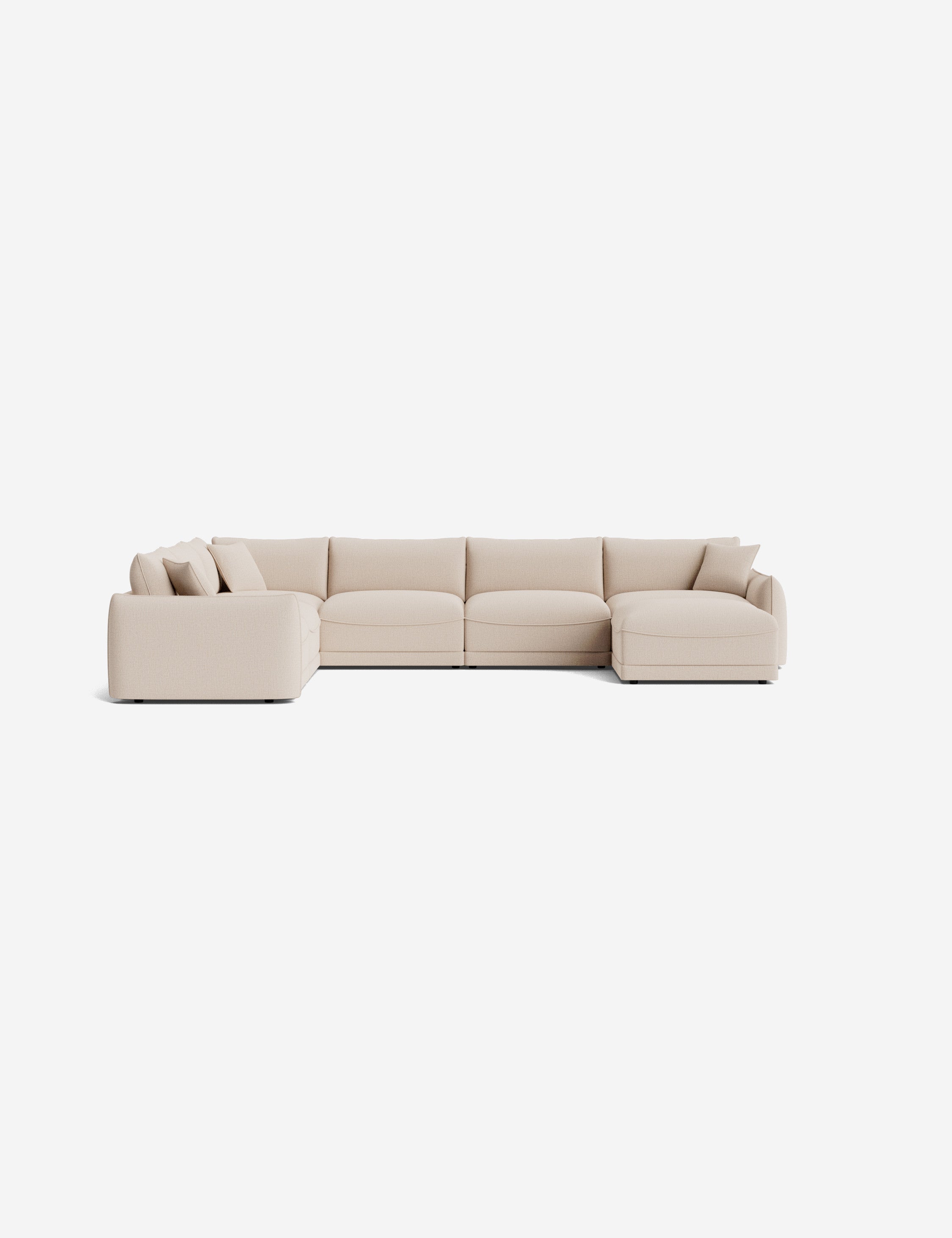 Balmer Modular Corner Sectional Sofa with Ottoman - Modern L-Shaped Living Room Furniture for Small Spaces | Perfect for Apartments, Condos & Family Gatherings