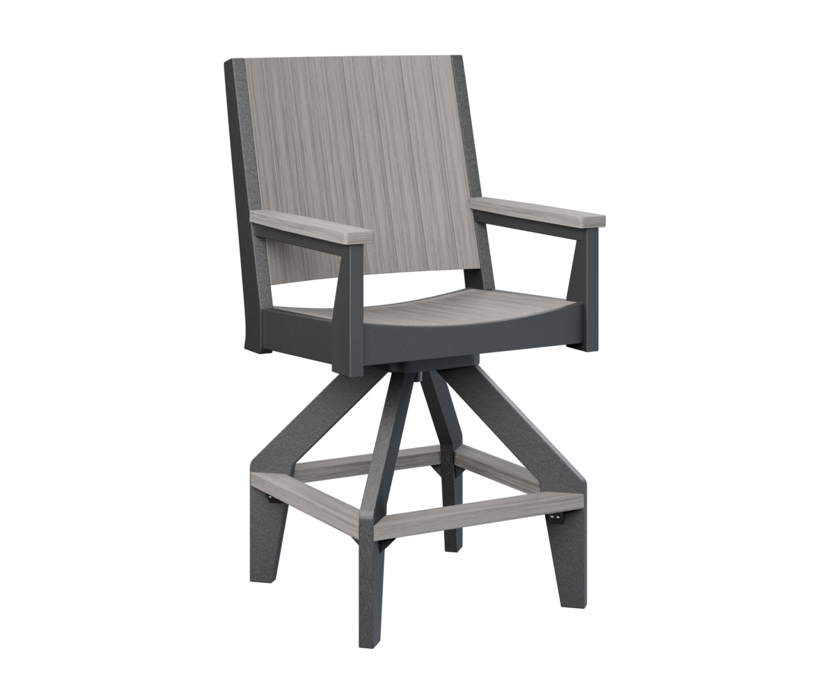 Berlin Gardens Mayhew Chat Swivel Bar Chair - Adjustable Height Counter Stool for Kitchen Island, Breakfast Nook & Home Bar - Comfortable Modern Swivel Seat with Back Support