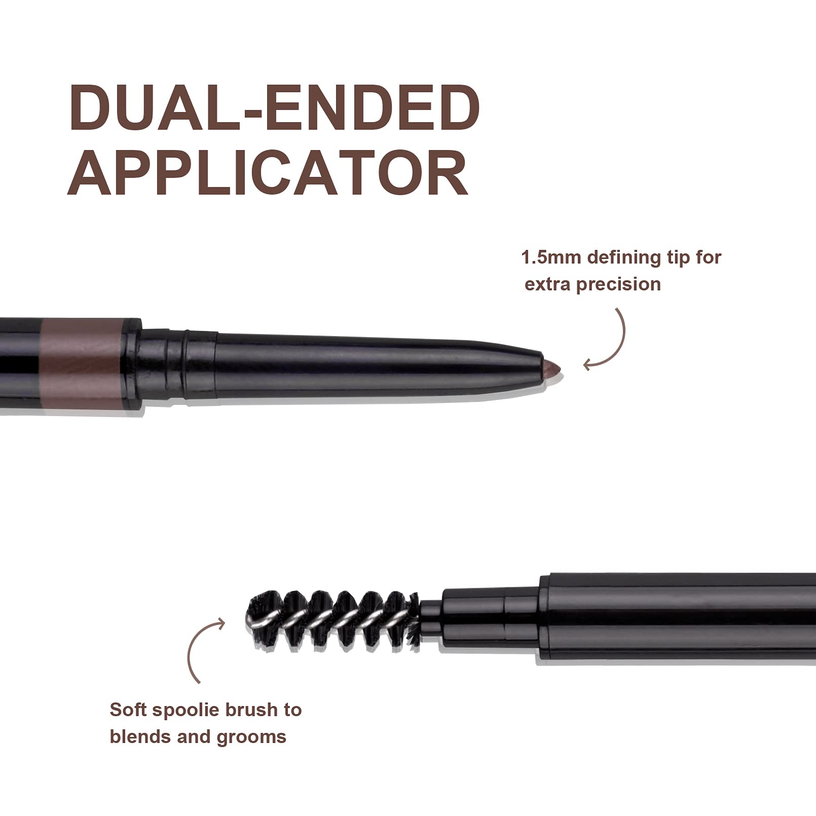 2 Packs Ultra Slim Eyebrow Pencil - Waterproof Micro Brow Definer with Eyebrow Razors, Long-Lasting & Precise Fine Tip for Perfect Brows (Dark Brown) - Ideal for Daily Makeup, Travel & On-The-Go Touch Ups
