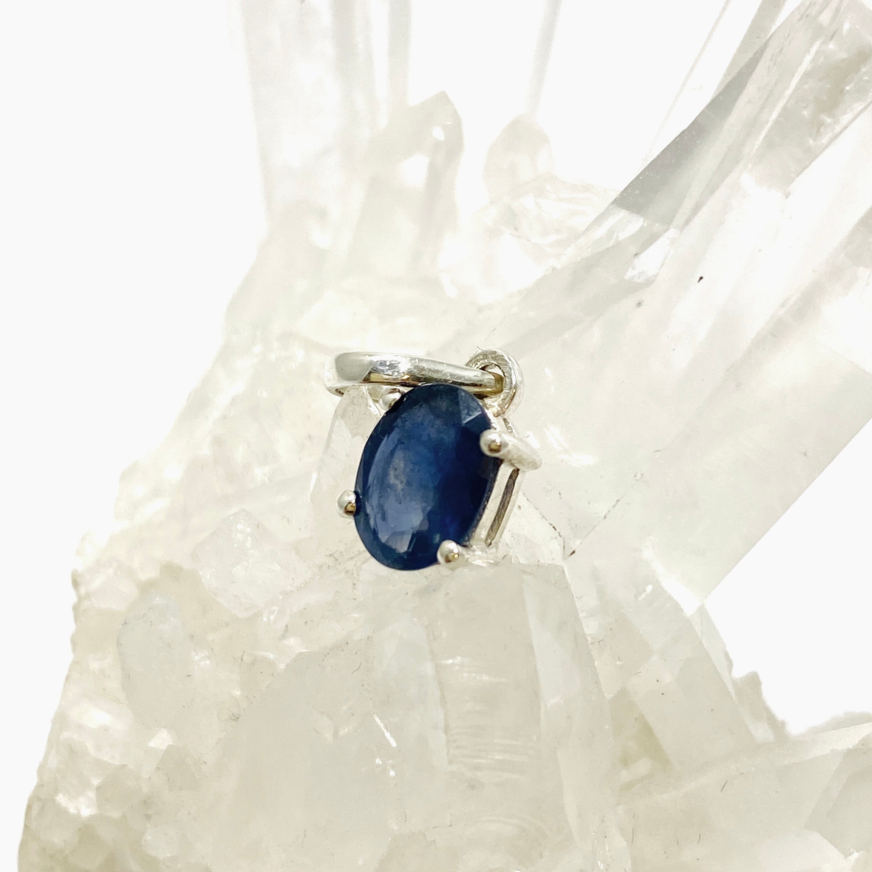 Elegant Sapphire Oval Faceted Pendant Necklace - PPGJ976 - Perfect for Weddings, Anniversaries & Special Occasions