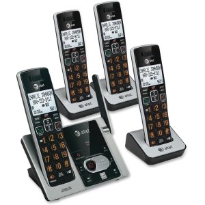 AT&T CL82413 DECT 6.0 Cordless Phone with Digital Answering System - 4 Handsets, Expandable, Caller ID, Black | Home & Office Communication Solution for Reliable Connectivity