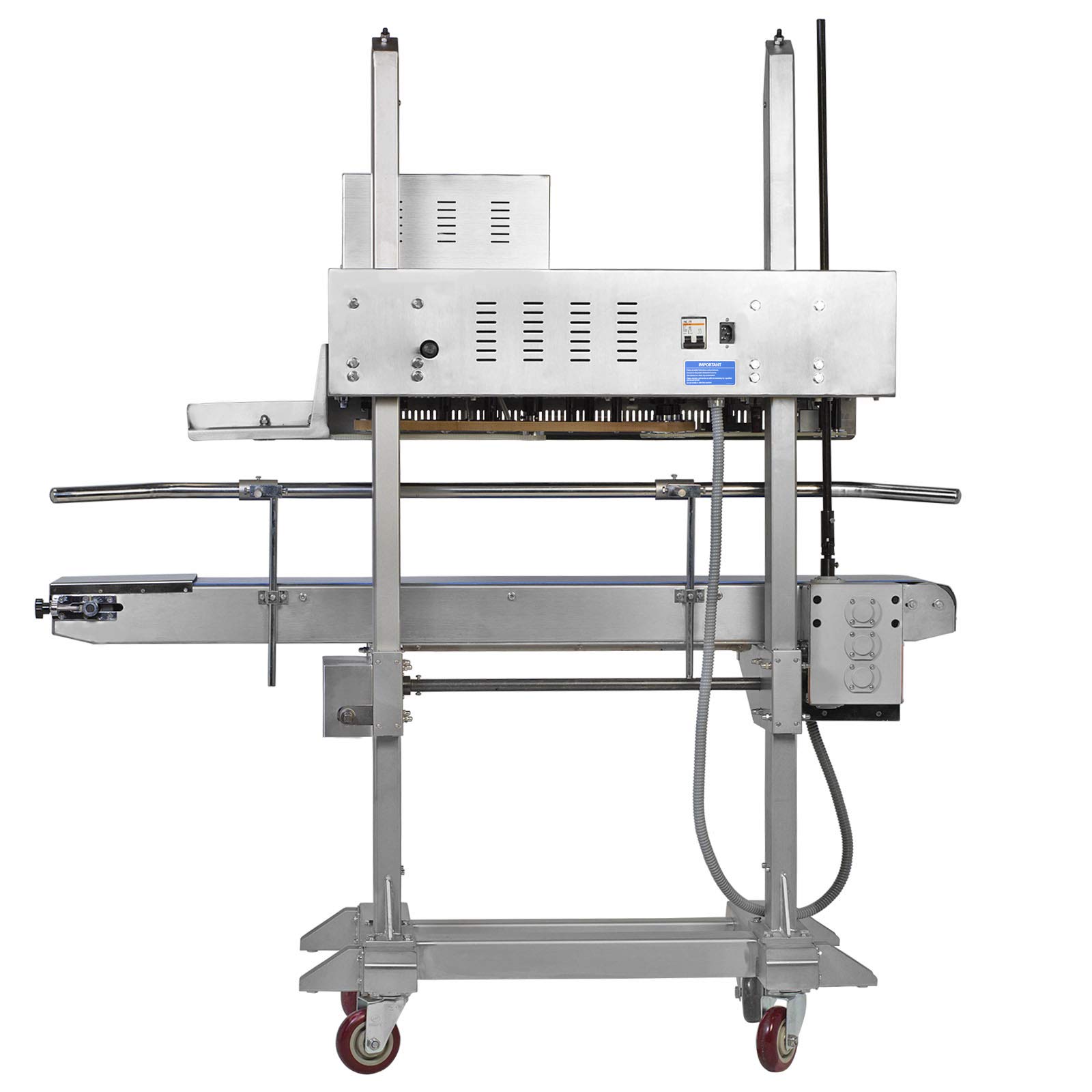 JORESTECH Horizontal Continuous Band Sealer with Date Coder Printer & Counter - 10mm Extra Wide Sealing for Food Packaging, Pharmaceuticals & Industrial Use