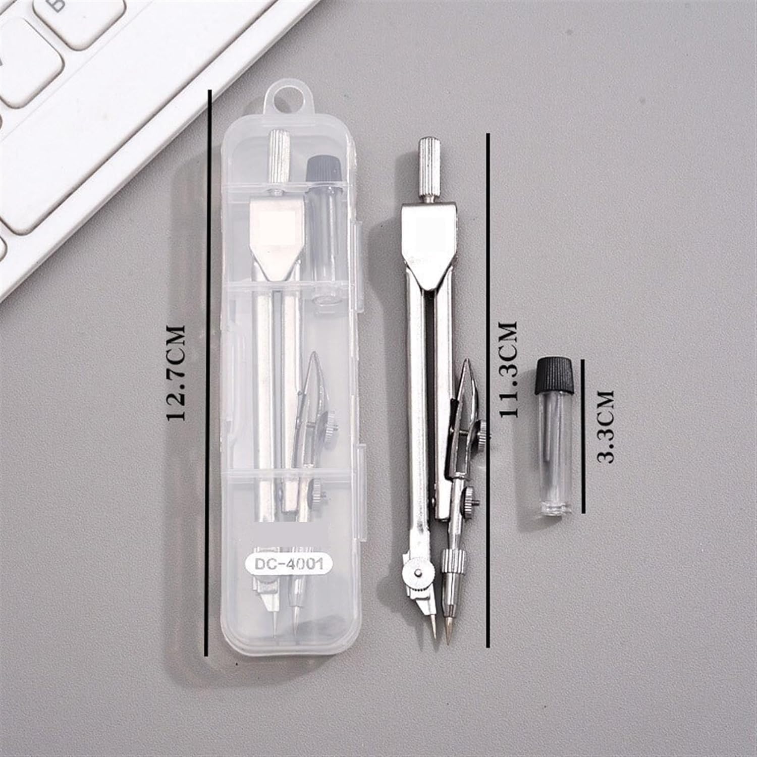 Professional Math Compass Geometry Set with 2 Refill Leads & Durable Storage Case - Precision Drafting Tools for Students, Engineers, Architects - Perfect for Classroom, Technical Drawing & Engineering Design