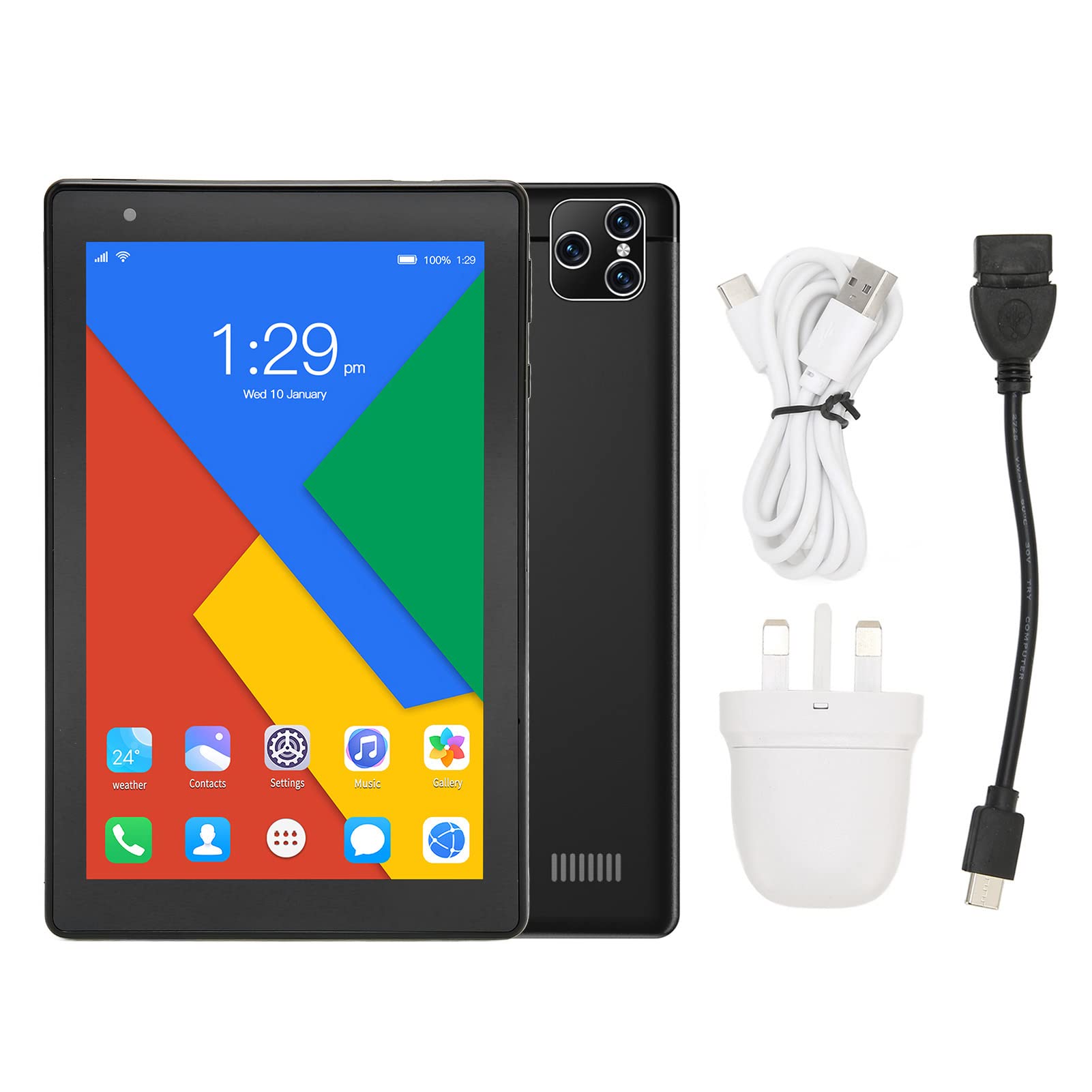 8 Inch Kids Tablet with Octa-Core Processor, 2GB RAM 32GB Storage, Dual Camera & IPS Screen - Educational Tablet for Toddlers Ages 6-12, WiFi Bluetooth Enabled, 4500mAh Battery (Black) - Perfect for Learning, Games & Entertainment at Home or Travel