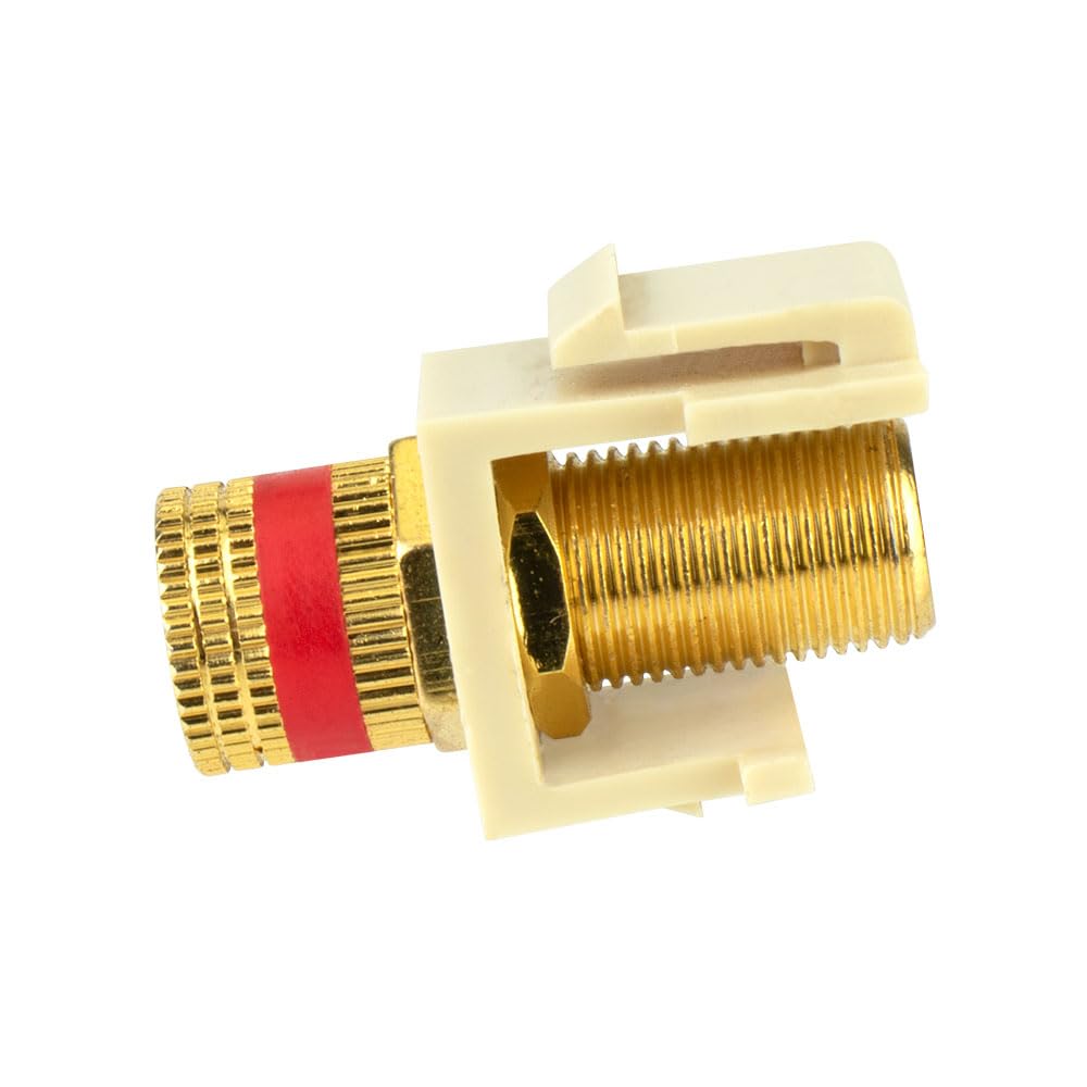 Keystone Ivory Audio Binding Post Insert - High-Quality Speaker Terminal Connector for Home Theater & DIY Audio Projects