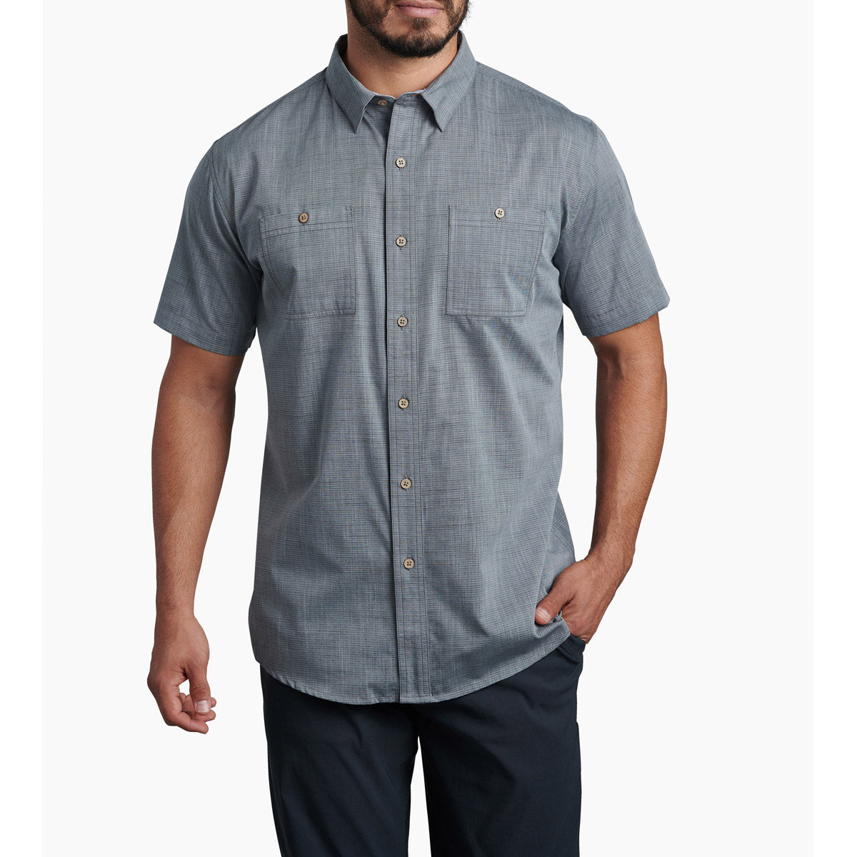Men's Karib Stripe Shirt - Lightweight Breathable Summer Casual Button Down Shirt for Beach, Vacation & Outdoor Activities