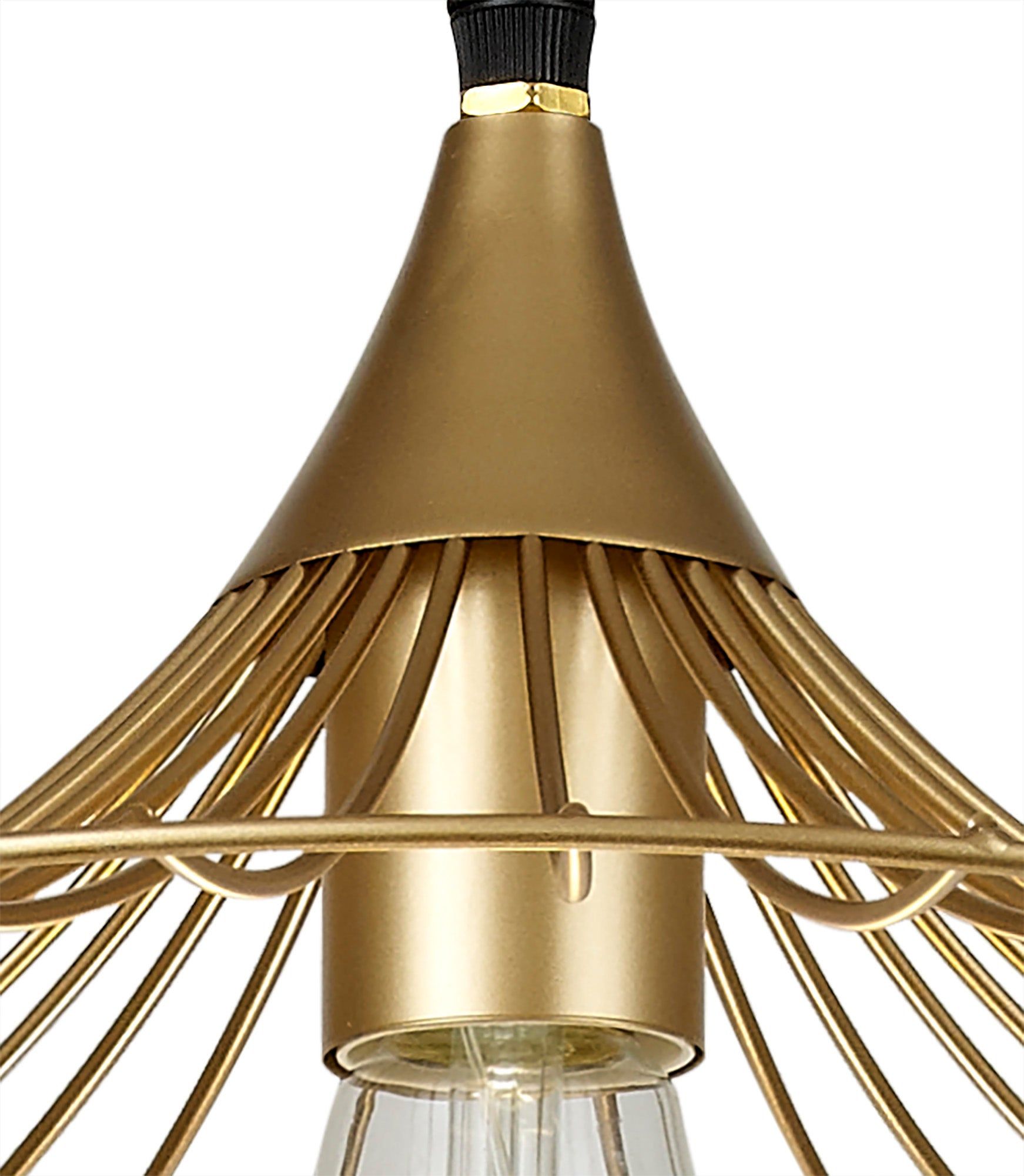 Auclair Shallow Pendant Light Fixture - 1 x E27 Socket - Graphite & Gold Finish - IP20 Rated - Perfect for Dining Room, Kitchen Island or Bedroom Lighting