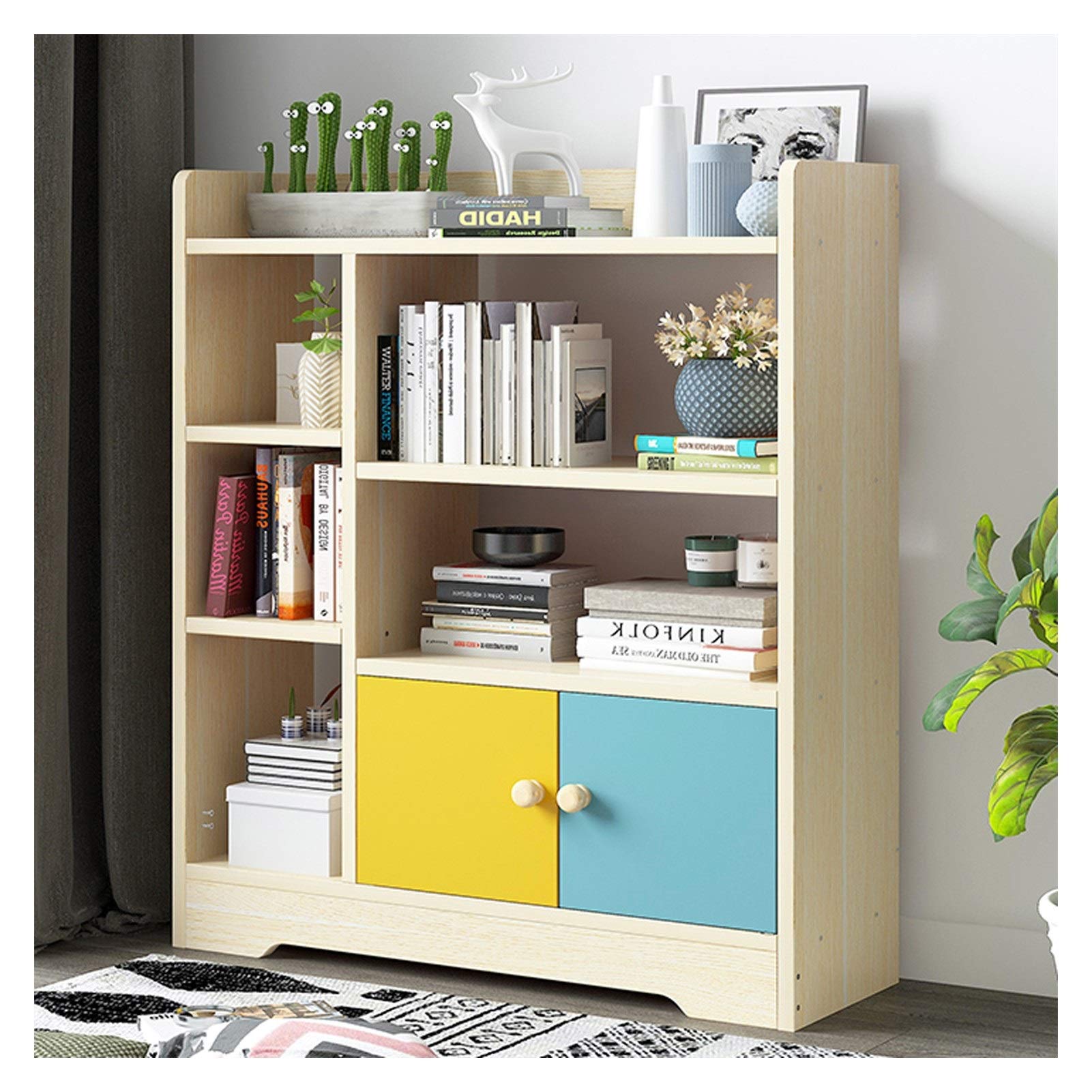 3-Tier Wooden Bookshelf - Open Bookcase for Books, Magazines, DVDs - Space Saving Free Standing Shelf Unit in Modern Design for Home, Office & Dorm - Natural Finish Wood Storage Organizer - Perfect for Living Room, Bedroom or Study
