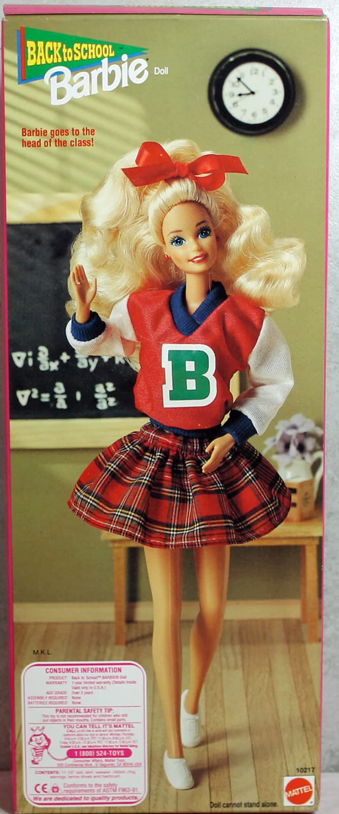 Mattel Back to School Barbie Doll 1992 - Vintage Collectible Toy for Kids & Adults, Perfect for Playtime & Display