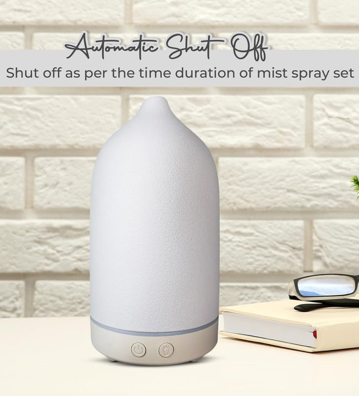 EKAM 400ml Cool Mist Humidifier & Essential Oil Diffuser - Quiet Ultrasonic Air Humidifier for Home, Office, Bedroom, Gym | 6-Hour Runtime, Auto Shut-Off | Perfect for Dry Air Relief, Aromatherapy & Baby Nursery | 1-Year Warranty