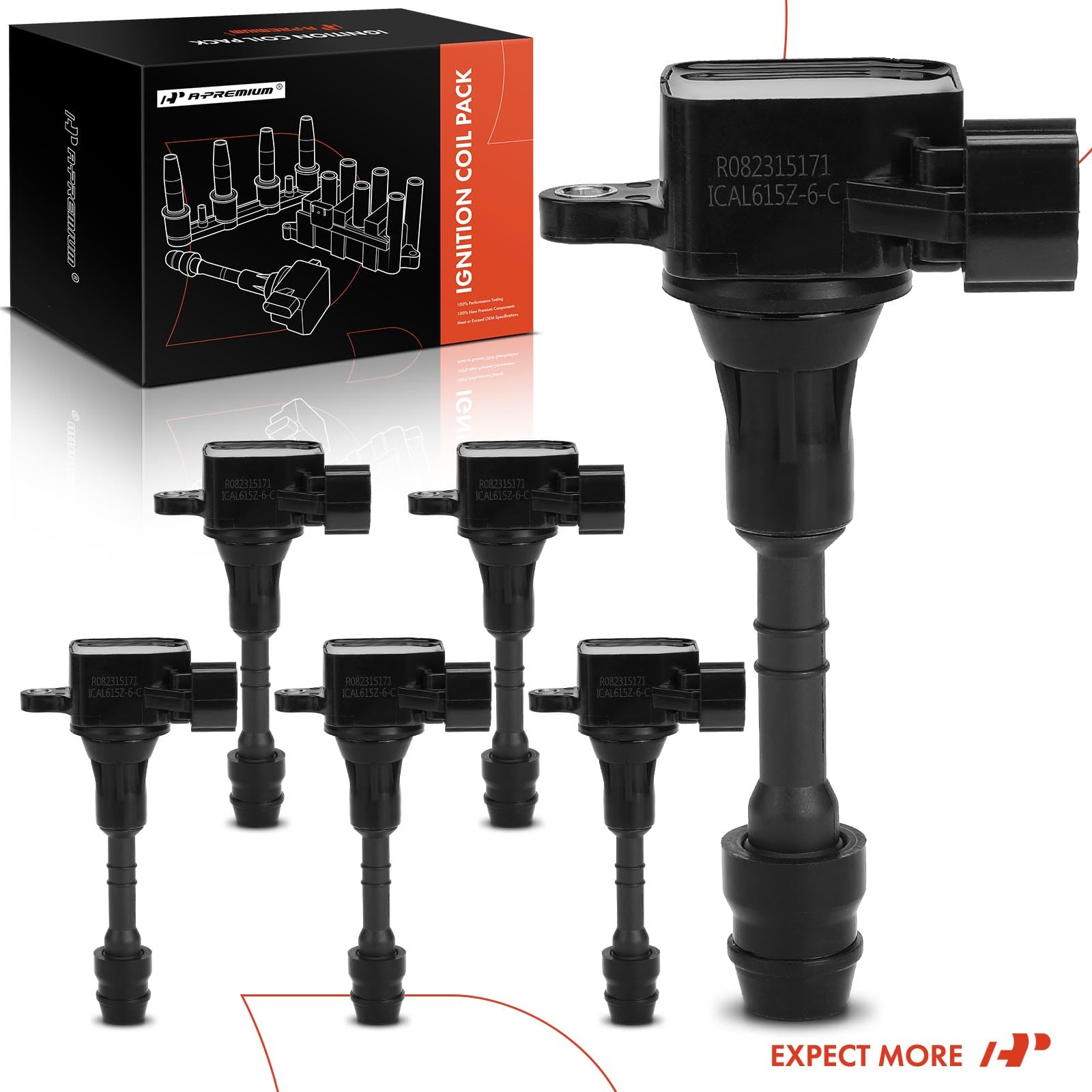 Premium Ignition Coil Pack for Infiniti FX35 G35 M35 & Nissan 350Z - Compatible with 2003-2008 Models (V6 3.5L) - High Performance Replacement Part for Smooth Engine Start & Acceleration - Perfect for Daily Commuting & Road Trips