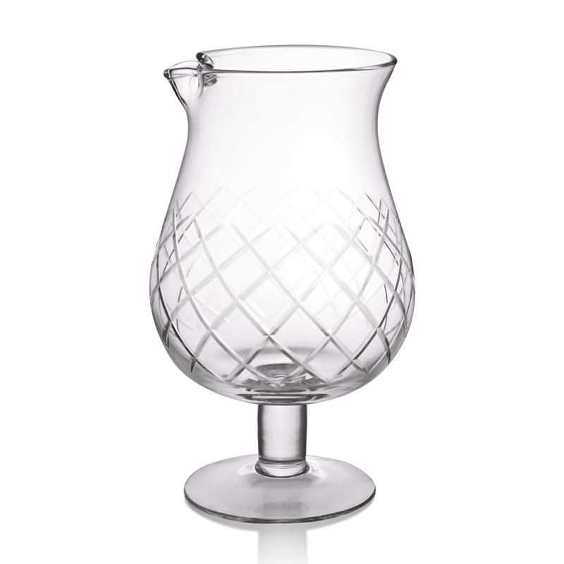 BarConic® Diamond Pattern Mixing Glass - 44oz (1301ml) Stemmed Cocktail Mixing Glass for Bartenders & Home Bars - Perfect for Mixing, Stirring & Serving Craft Cocktails
