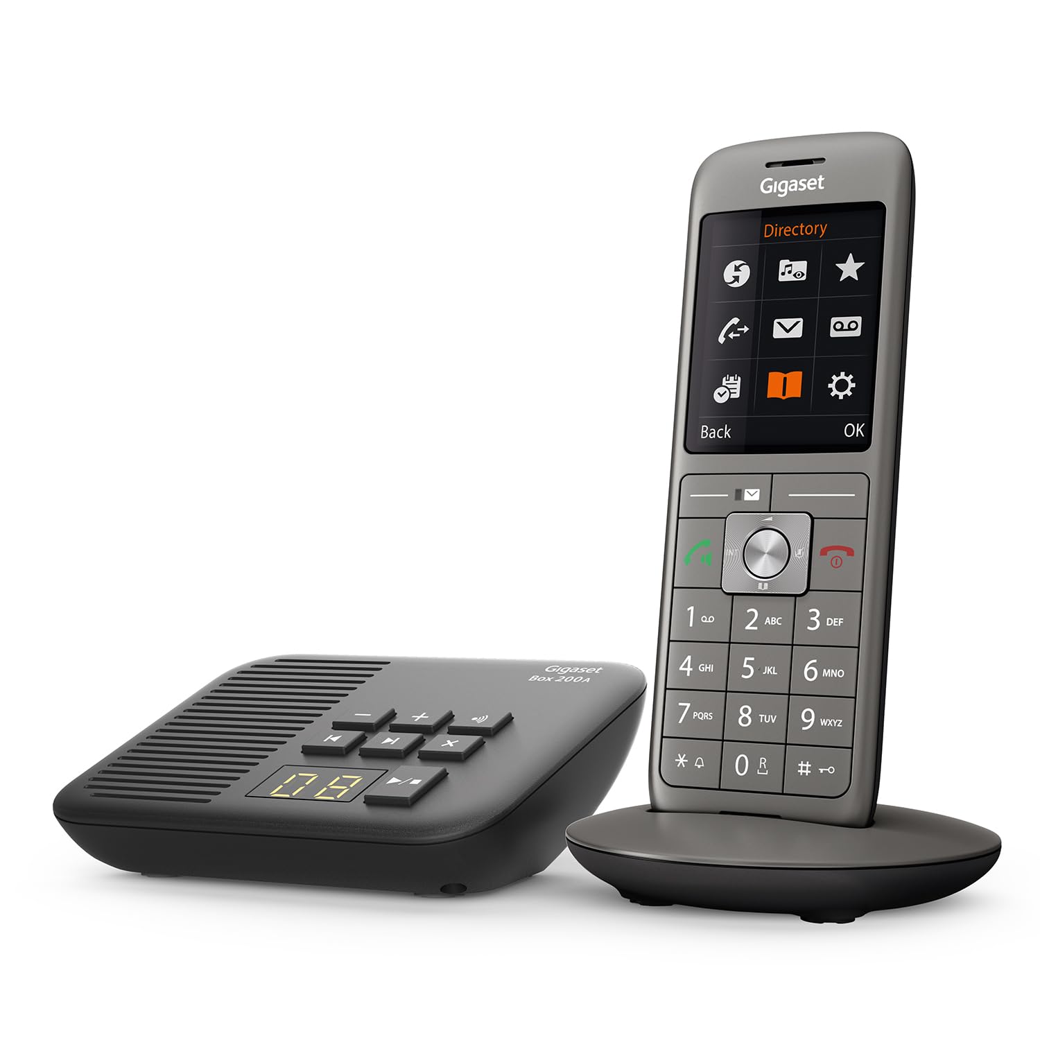 Gigaset CL660A Solo Cordless Phone with Answering Machine - Anthracite Gray - French Version - Perfect for Home & Office Communication