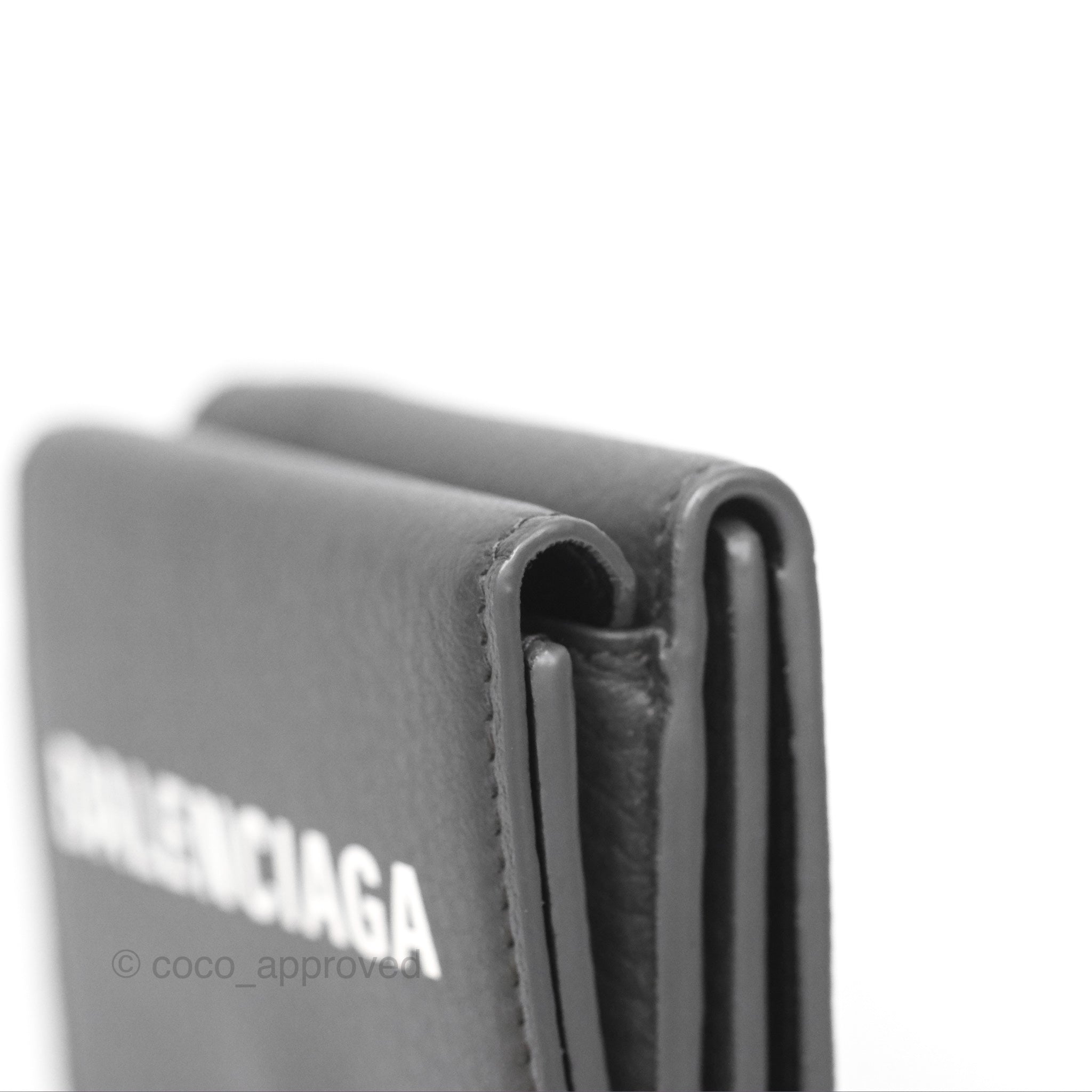 Balenciaga Mini Wallet in Grey | Premium Leather Card Holder for Women & Men | Perfect for Everyday Use, Travel & Gifting
