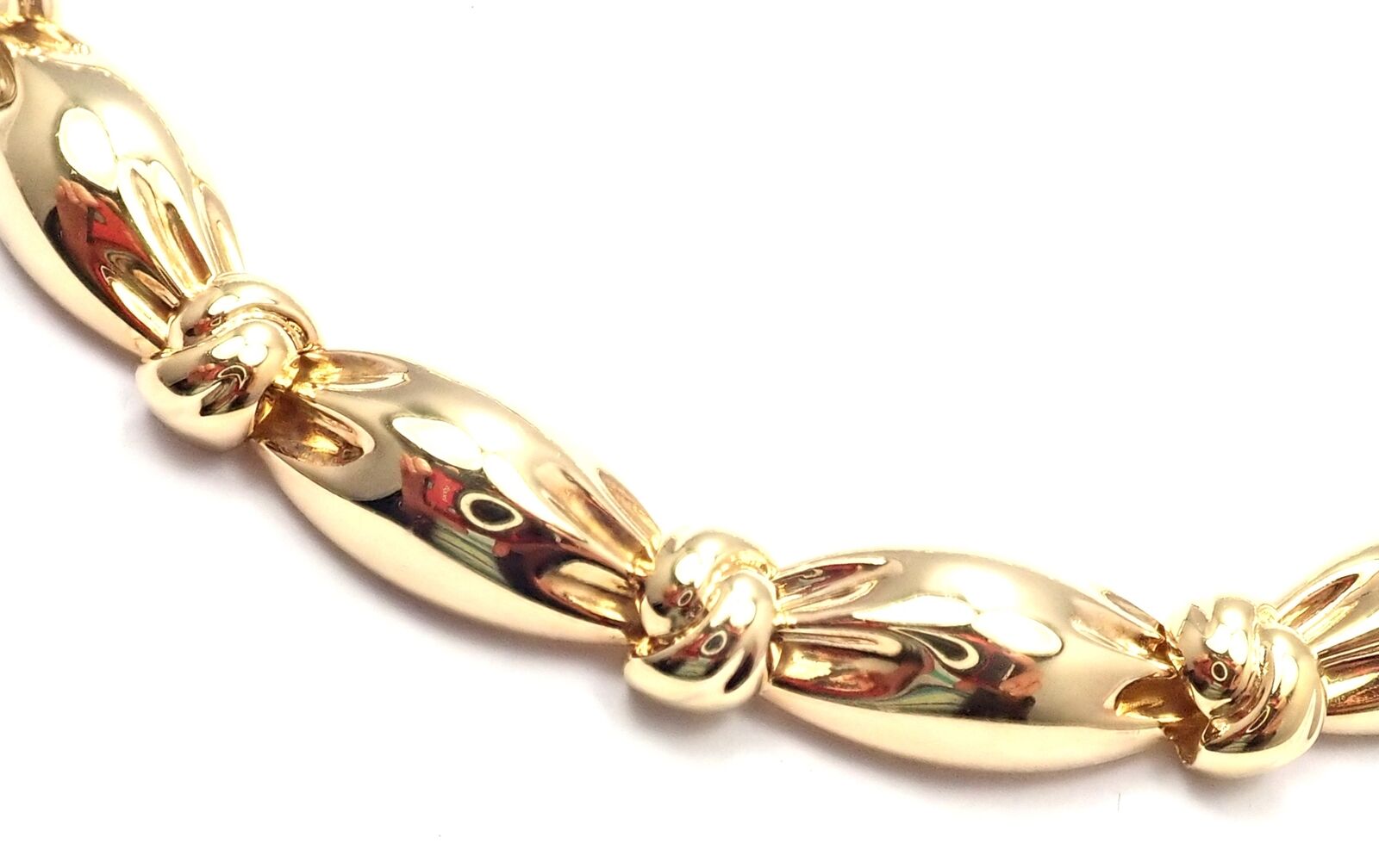 Authentic Van Cleef & Arpels 18k Yellow Gold Knotted Link Necklace - Luxury Vintage Jewelry for Women - Perfect for Weddings, Anniversaries & Special Occasions