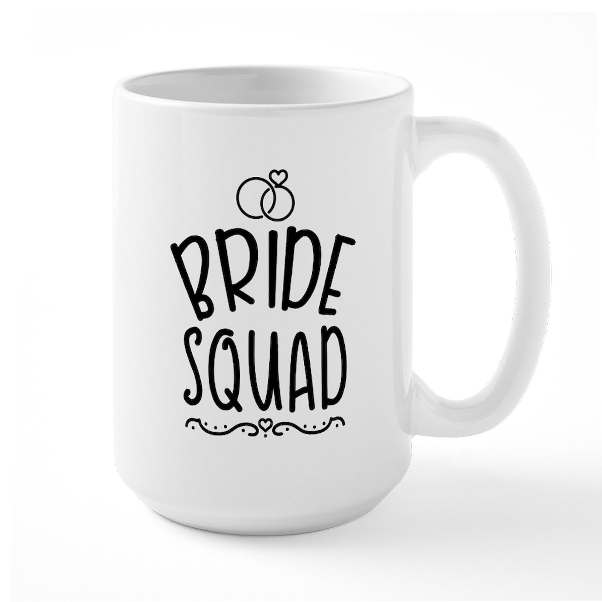 Bride Squad Ceramic Coffee Mug 15 oz (444 ml) - Perfect for Bridal Showers, Bachelorette Parties & Wedding Gifts - Stacked Design for Bride Tribe