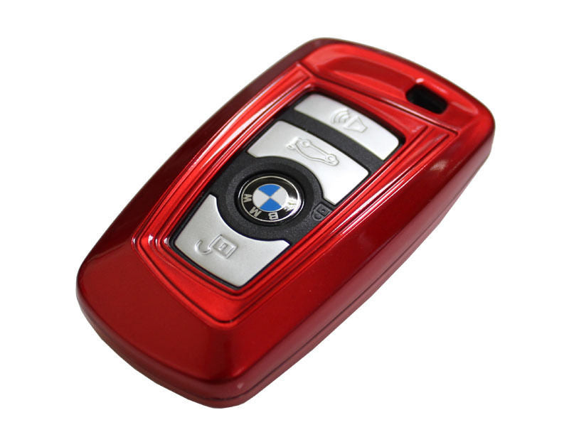 Premium Glossy Red Smart Key Fob Cover Replacement for BMW 1/3/4/5/6/7/X3 Series - Exact Fit, Durable Protection (Perfect for Daily Use, Gifts & Car Enthusiasts)