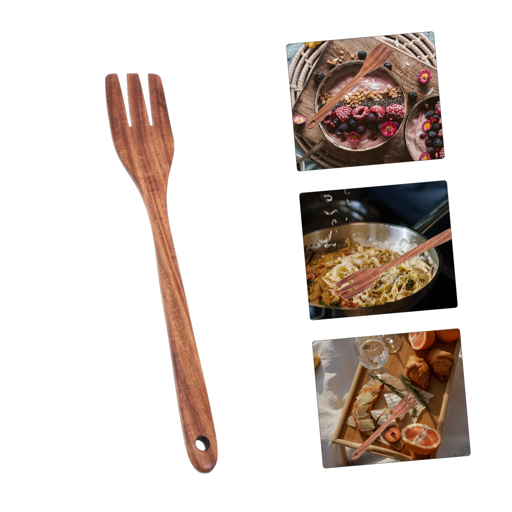 Premium Smooth Wooden Kitchen Utensil Set - Durable Mixing & Serving Fork for Cooking, Baking, Salad Prep - Natural Wooden Handle for Comfortable Grip - Ideal for Home Chefs, Restaurants & Everyday Kitchen Use