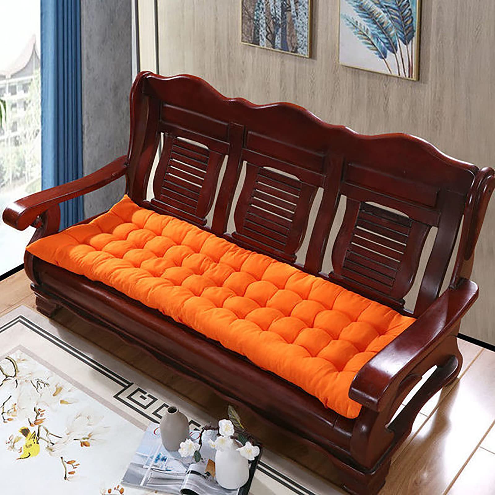 Premium Indoor/Outdoor Bench Cushion - Waterproof Patio Furniture Cushions for Garden, Swing & Lounger - Comfortable Cotton Seat Cushion Set - Perfect for Backyard, Deck, Porch & Poolside Relaxation