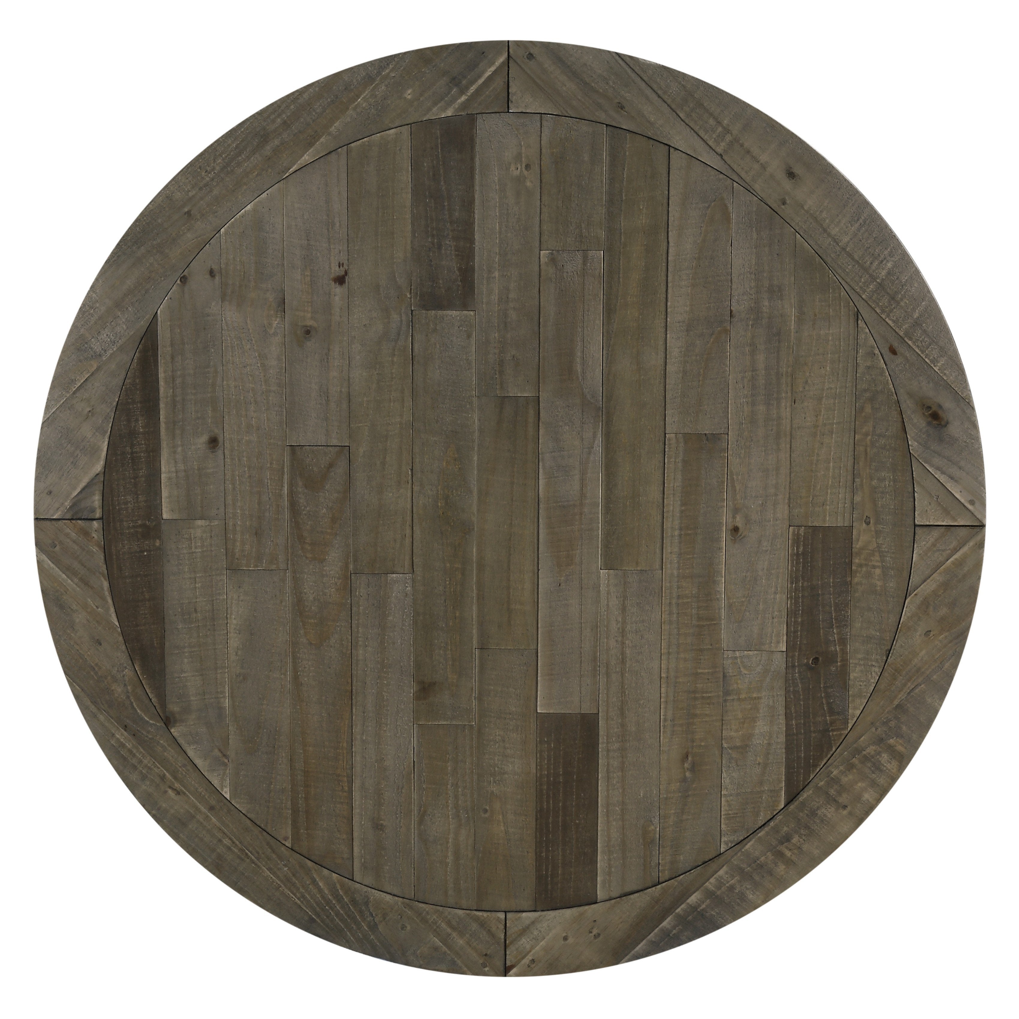 Round Blue and Brown Two-Tone Wood Dining Table - Modern Farmhouse Style for Kitchen, Dining Room & Small Space Decor