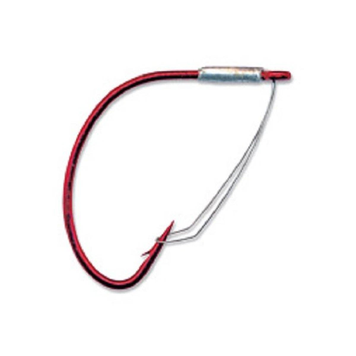 Wide Gap Weedless Fishing Hook - Size 2/0 Red | Saltwater & Freshwater Bass Fishing Lures for Weedless Rigging