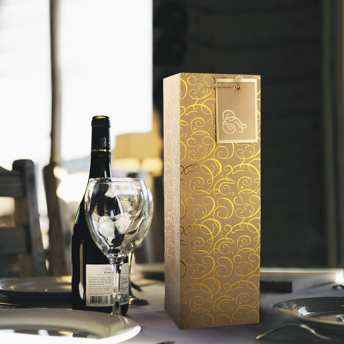 36 Pack Premium Wine Gift Bags - Elegant Gold Wine Bottle Bags for Gifting, Parties & Special Occasions | Perfect for Weddings, Holidays & Corporate Events