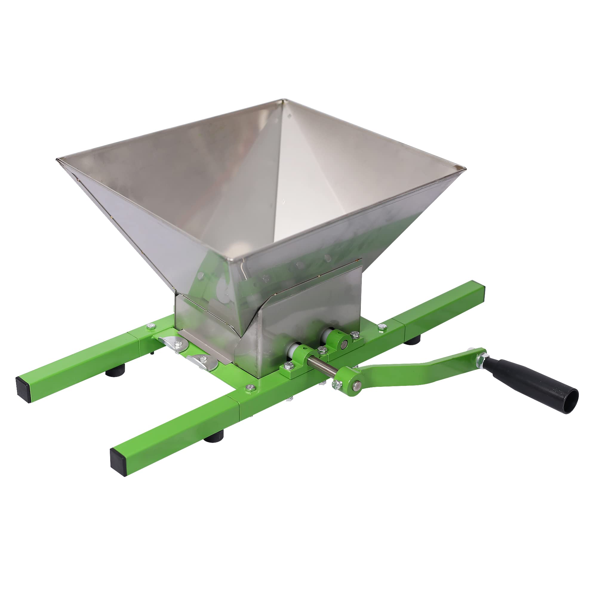 Stainless Steel 1.8 Gallon Manual Fruit Crusher - Apple Grape Juicer Grinder for Wine & Cider Pressing | Perfect for Home Brewing, Juice Making & Winemaking