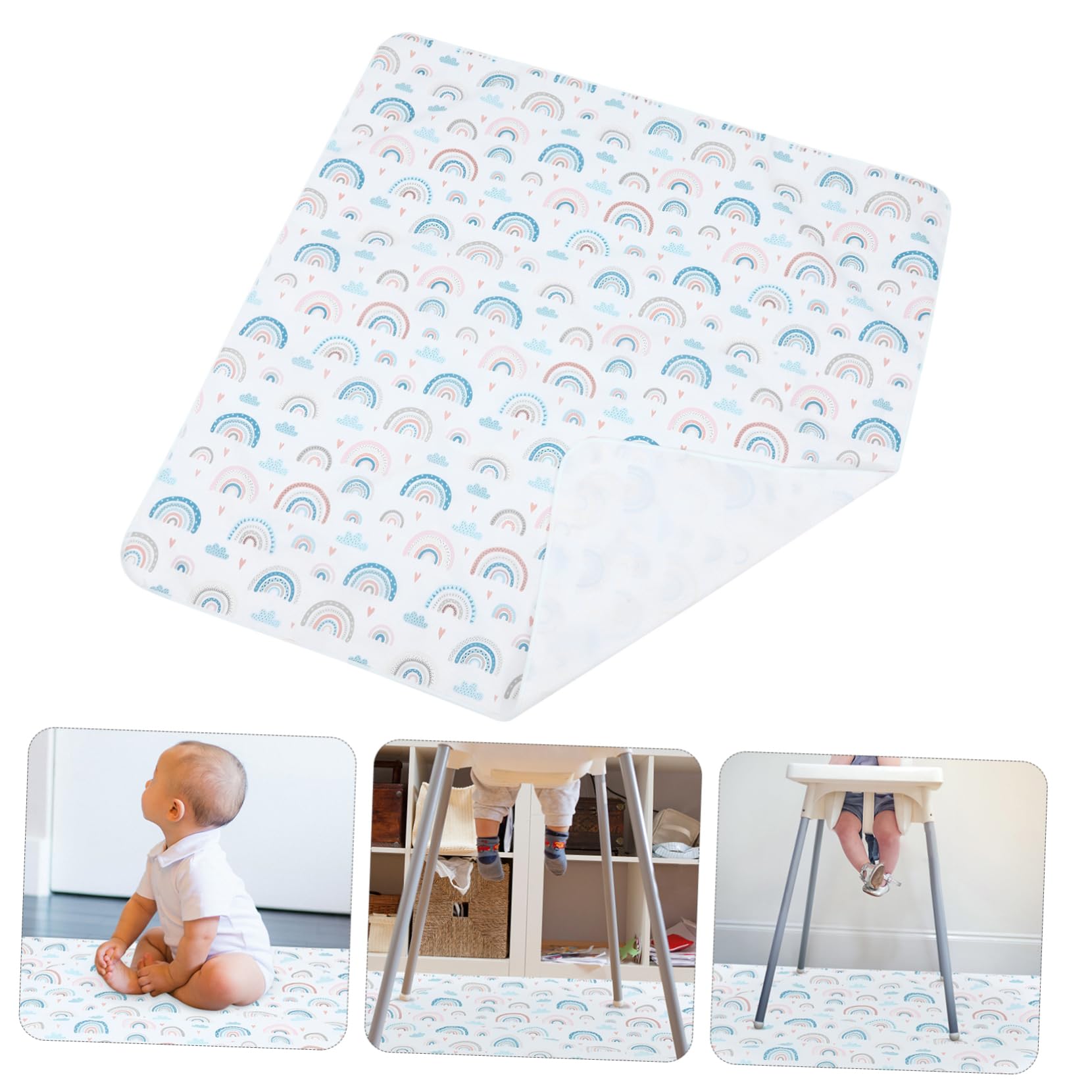 Non-Slip Multipurpose Floor Mat for Babies & Toddlers - Waterproof Highchair Mat, Play Mat, Food Mat with Colorful Design | Perfect for Dining, Playtime & Nursery Protection