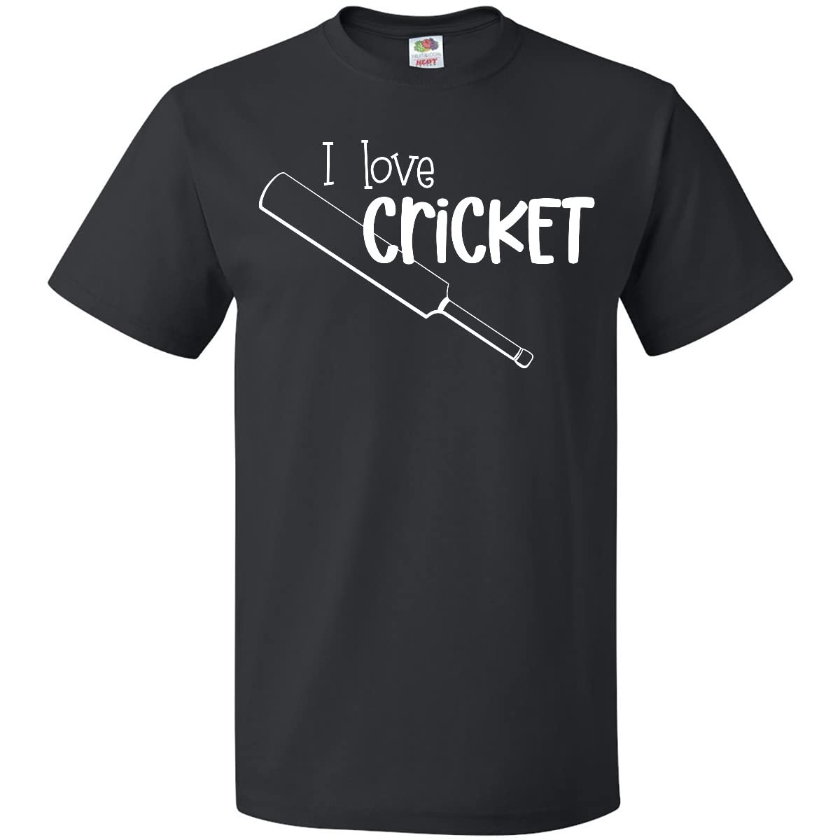 Inktastic I Love Cricket Bat T-Shirt - Soft Cotton Graphic Tee for Cricket Fans & Players - Perfect for Matches, Training & Casual Wear