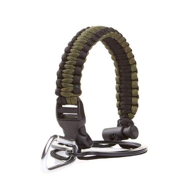 Paracord Handle for Wide Mouth Water Bottle with Carabiner & Compass - Fits 12oz to 64oz - Perfect for Hiking, Camping & Outdoor Adventures