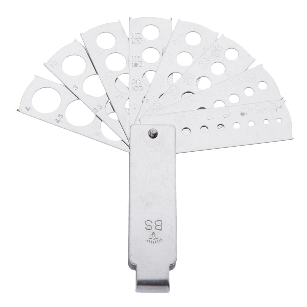 Shamjina 8-Piece Aluminum Folding Fan Shape Sizing Gauge Set - Precision Measuring Tool for Jewelry Making, Watch Repair & Crafting - Perfect for Watchmakers, Jewelers & DIY Enthusiasts