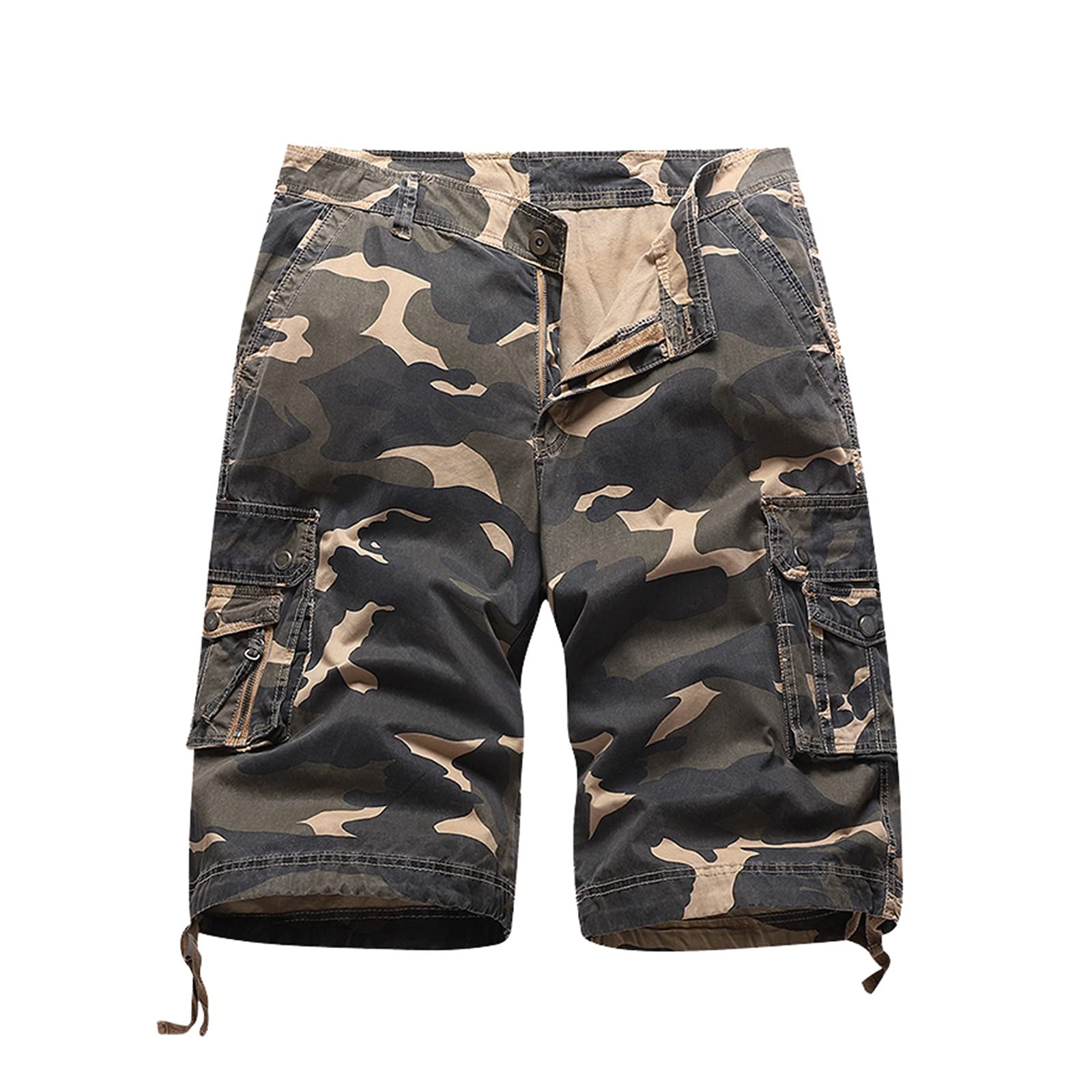 Men's Camo Cargo Shorts with Multiple Pockets - Durable & Stylish Casual Wear for Outdoor Adventures, Hiking & Travel