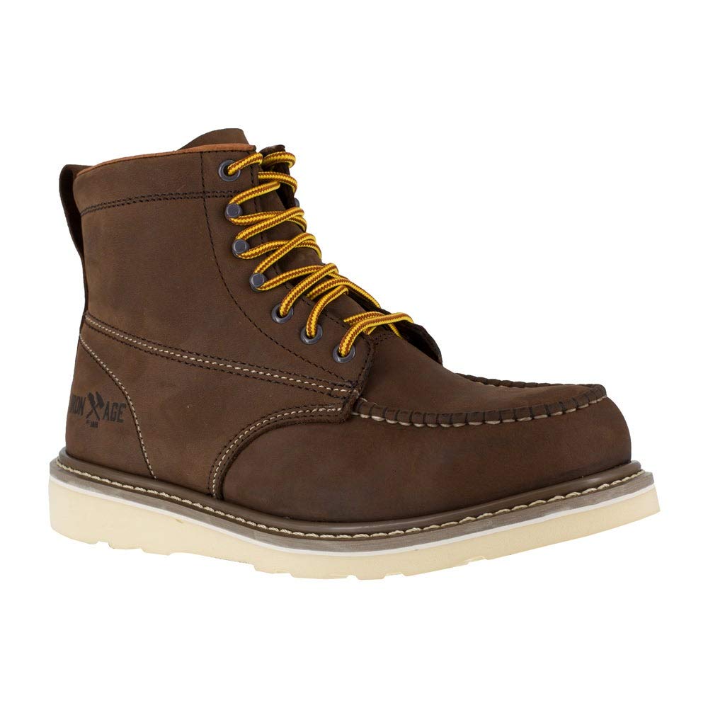 Iron Age Men's Reinforcer Construction Work Shoes - Slip Resistant, Steel Toe, Comfortable for Heavy Duty Jobs - Ideal for Construction, Warehouse & Industrial Work
