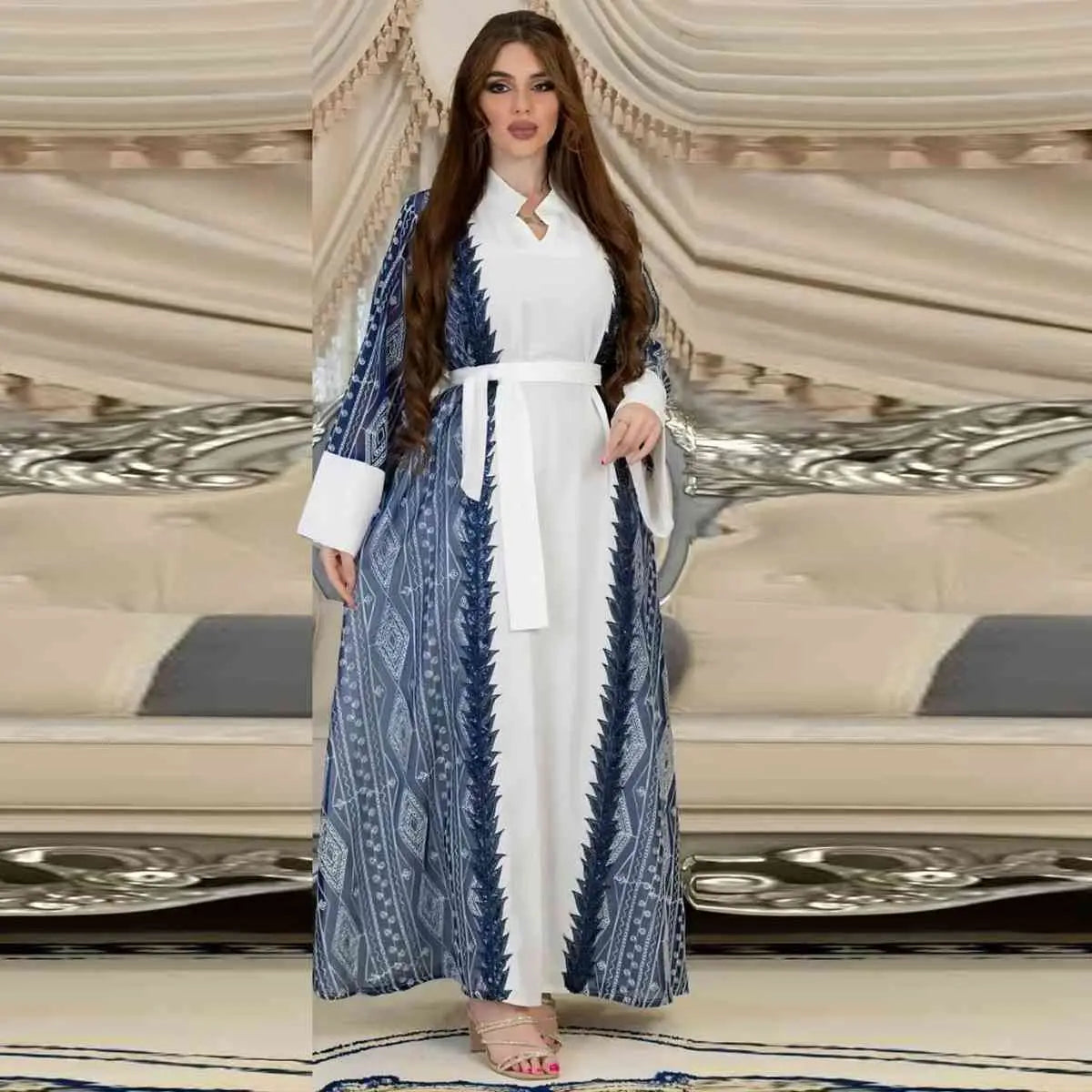 Elegant Eid Dress for Women - Embroidered Sequins Muslim Jalabiya Caftan Kaftan Dress | Perfect for Eid Celebrations, Weddings & Special Occasions
