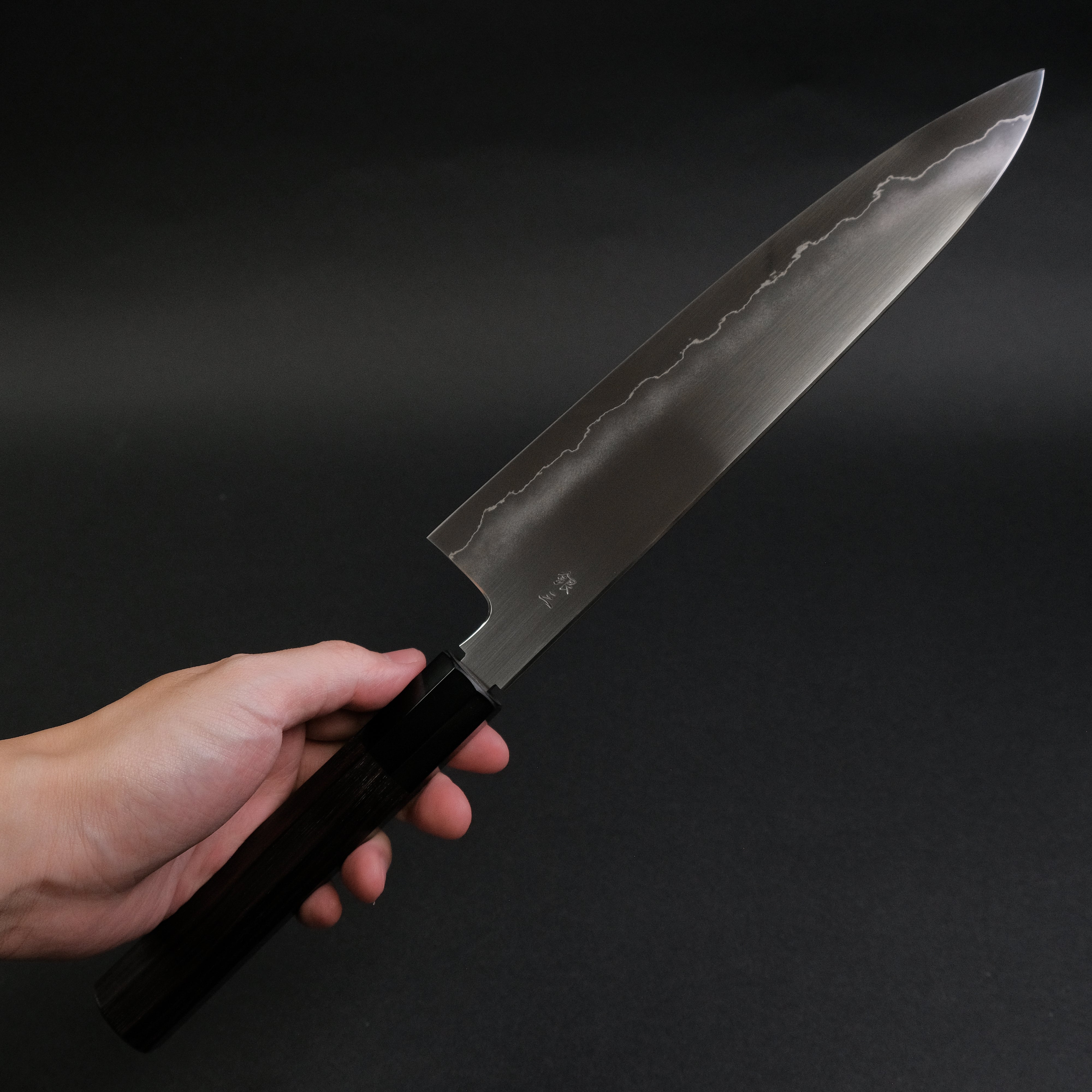 Tetsujin Silver #3 Ukiba Gyuto 240mm Japanese Chef Knife with Taihei Makassar Ebony Handle - Perfect for Sushi, Meat Cutting & Professional Kitchen Use