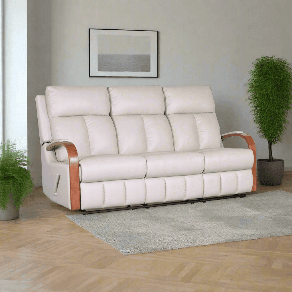 Leesa Genuine Leather Recliner Sofa - Premium Comfort Living Room Chair with Adjustable Backrest and Footrest - Perfect for Home Theater, Gaming, and Relaxation