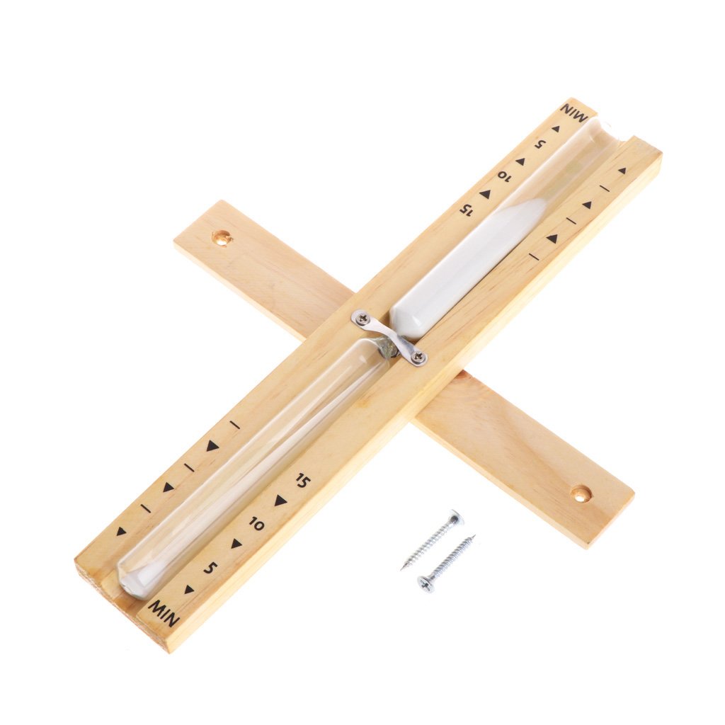 15 Minute Wall-Mounted Rotating Sand Timer for Sauna - Wooden Hourglass with White Sand - Perfect for Sauna Sessions, Spa Relaxation & Meditation Spaces