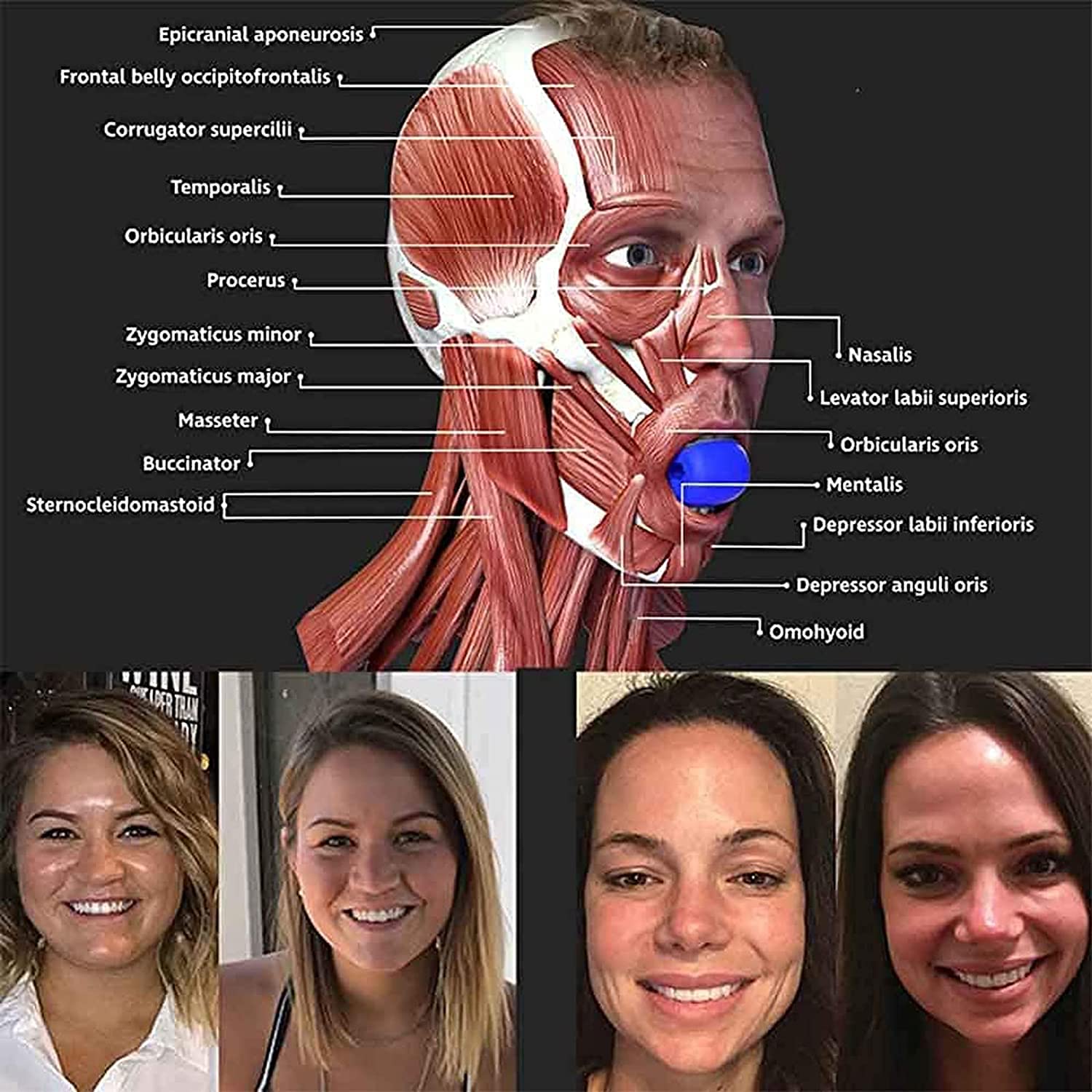 Kixre Jaw Exerciser for Double Chin Reduction & Jawline Definition - Face and Neck Muscle Toner for Men & Women | Improve Facial Contour & Slim Neck for Daily Workout & Beauty Routine