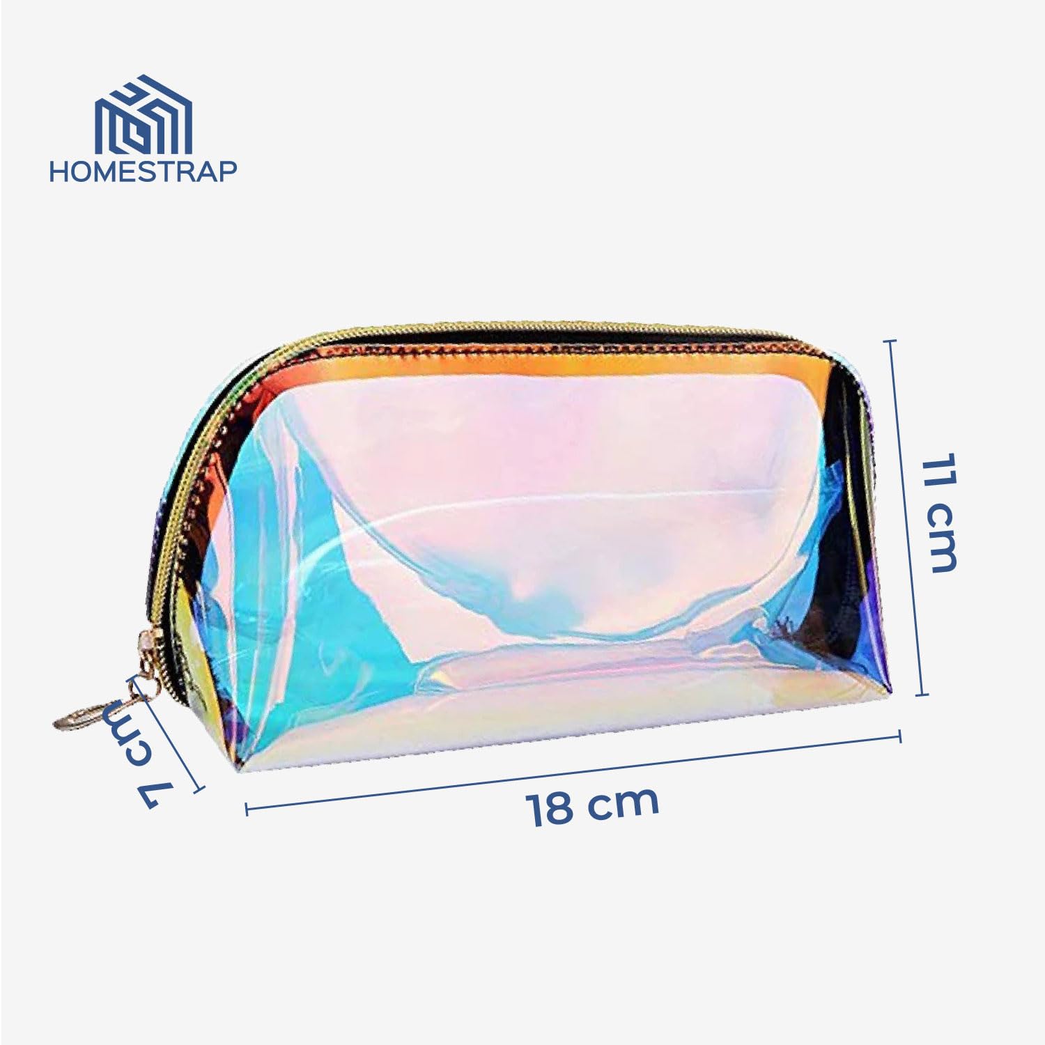Holographic Makeup Travel Pouch with Zipper - Small Toiletry Cosmetic Organizer Bag (7cm) for Makeup Brushes, Lipsticks & Travel Essentials | Perfect for Gym, Vacation & Daily Use