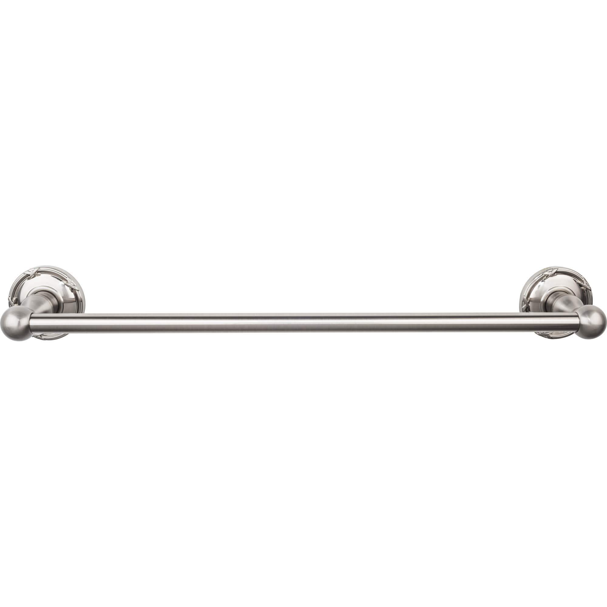 Top Knobs ED6BSNE 18 Inch Single Towel Bar - Brushed Satin Nickel Finish, Edwardian Collection with Ribbon Backplate | Elegant Bathroom Accessory for Modern & Traditional Homes