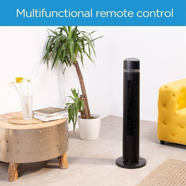 Midea Tower Fan with Remote Control - 36 Inch Quiet Oscillating Cooling Fan for Home, Office & Bedroom - Energy Efficient with 3 Speeds & Timer - Perfect for Summer, Indoor Use & White Noise Sleep Aid