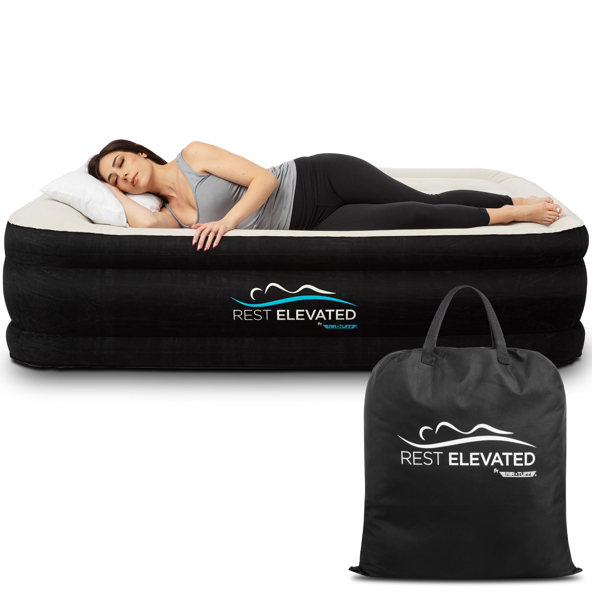 Luxury Pillow Top Twin Size Air Mattress with Built-in Pump - 20