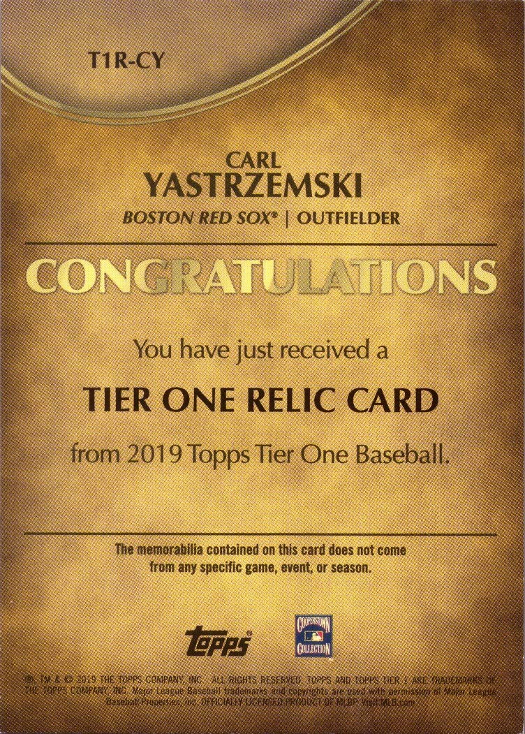 Carl Yastrzemski Game Worn Jersey Baseball Card - Limited Edition 399 - Perfect for Collectors & Sports Fans