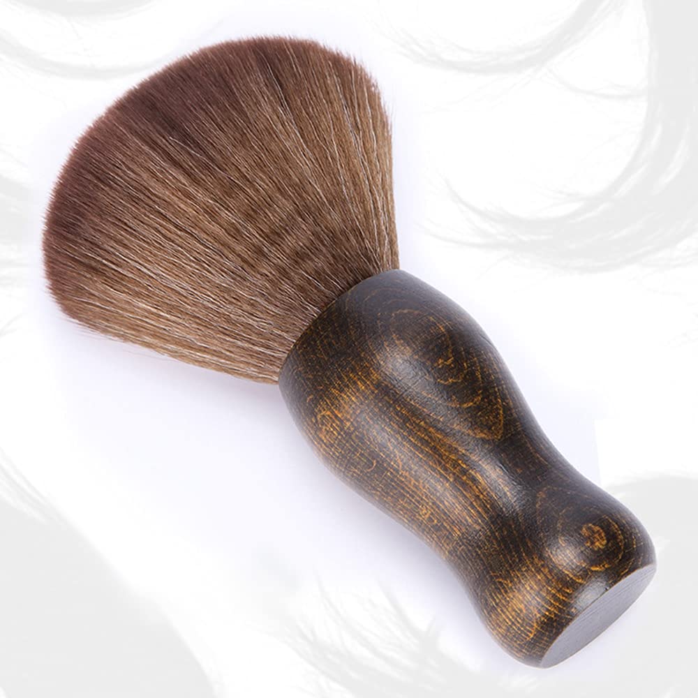 POOWE Soft Makeup Brush & Neck Hair Cleaning Brush - Gentle Styling & Grooming Tool for Men & Women (Brown) | Perfect for Salon, Home Use & Travel