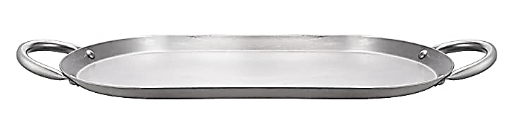 Stainless Steel 22x13 Inch (56x33cm) Oval Griddle Pan - Professional Non-Stick Comal for Tacos, Fajitas & Pancakes - Perfect for Outdoor Cooking & Camping