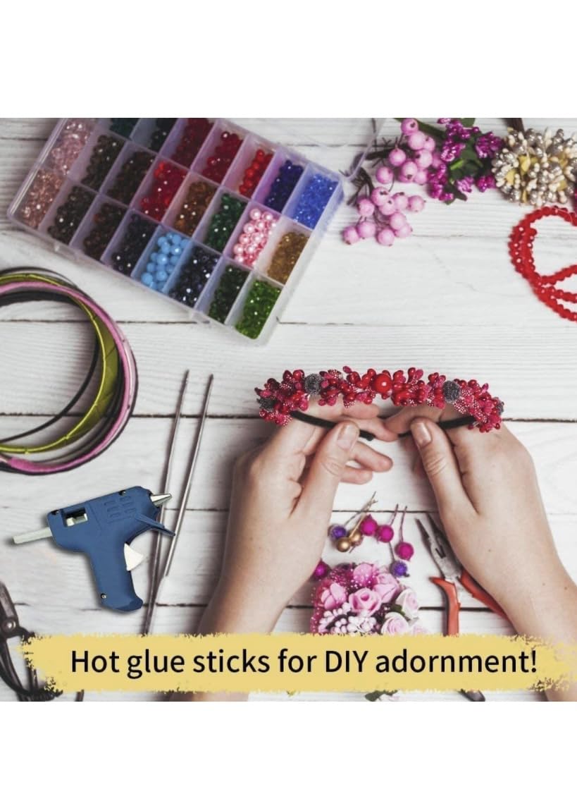 A.S Enterprises Mhk Hot Melt Transparent Mini Glue Sticks (7mm, 25-Pack) for 20W Mini Glue Guns - Perfect for DIY Crafts, Home Repairs & School Projects